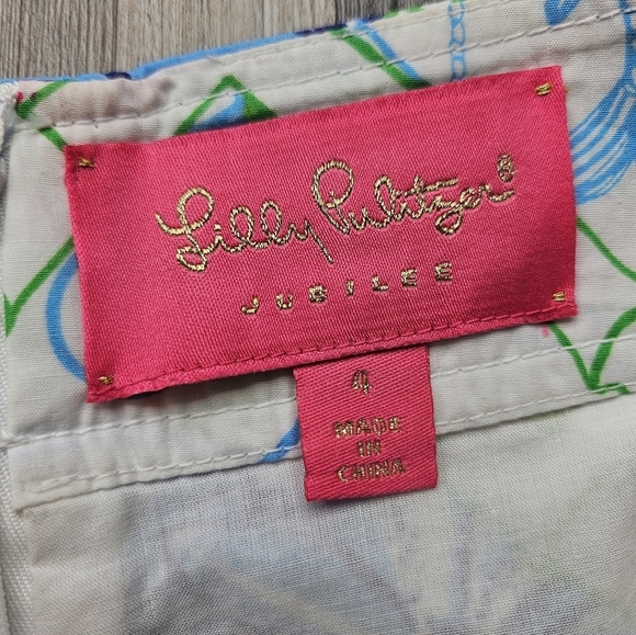 Lilly Pulitzer Jubilee MultiColor Patch Print skirt Size 4 Pink Green Blue - Picture 3 of 7